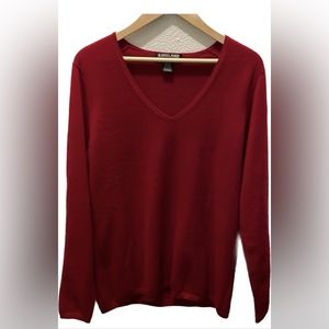 100 cashmere red sweater, size Tall XL, Kirkland signatures.